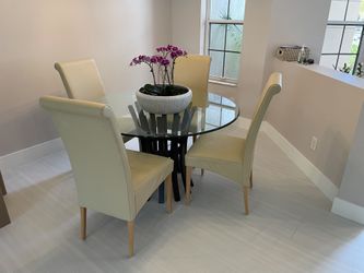 Leather Dining Side Chairs - 6 each