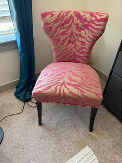 Pink and Gold Accent Chair