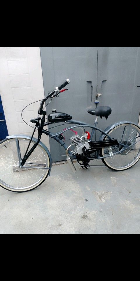 New 2 Stroke Deluxe Lowrider Motorized Bike 100cc.