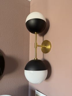 Mitzi H344102A-AGB/BK Renee-Two Light Wall Sconce in Style-6.75 Inches Wide by 22 Inches High, Finish Color: Aged Brass, Black