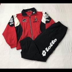 90s Vintage AC Milan Lotto Opel Tracksuit Size Large New