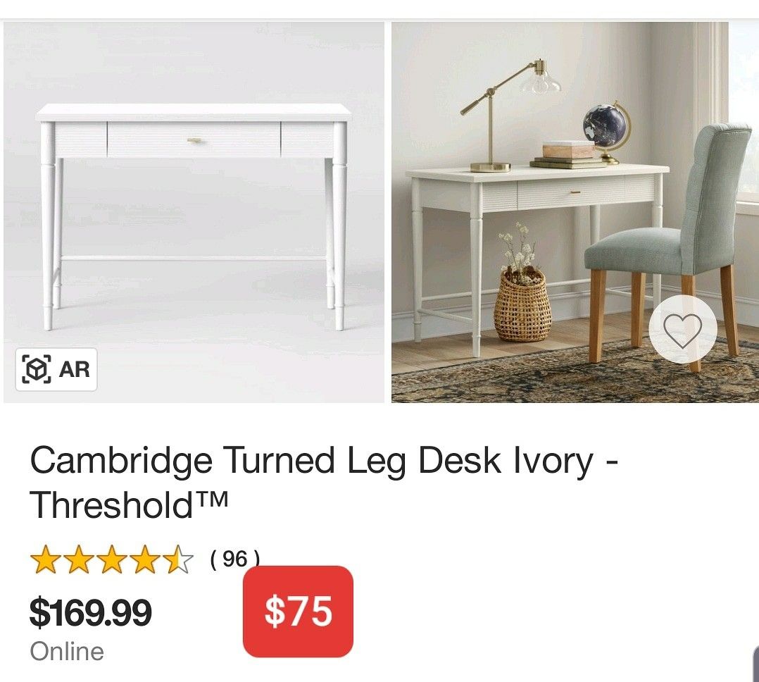 Cambridge desk white
