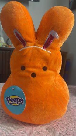 Peeps 12” Easter Pet Squeaky Toy Bunny Ears Orange