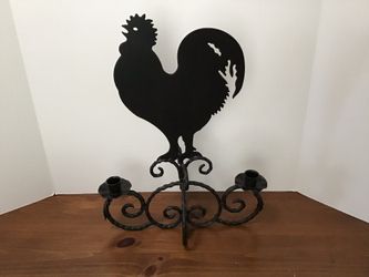 Rooster candleholder Metal 18 inches tall