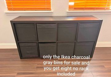 IKEA Charcoal Gray Storage Bins Set of 8