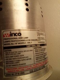 Double WinCo heating lamp for fry's and chips