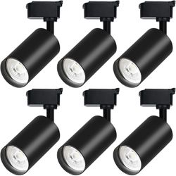 Track Light Heads, Extra Large Size High Brightness, 40W 3200lm H Track Light Heads, 6pcs 4000K Natural Light Adjustable Angle Track Lights, Suitable 