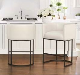 Pair of Modern Barrel Back Counter Stools