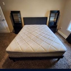 Queen Mattress, Bedframe, And Nightstands