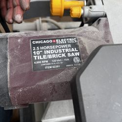 10” Industial Tile/Brick Saw (with mobile cart)
