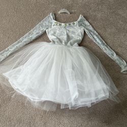 White Long Sleeve Tutu Size Extra Small 