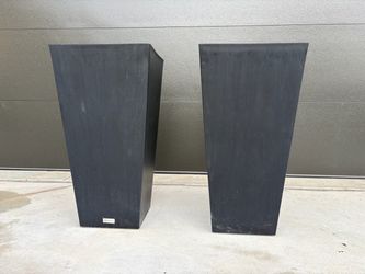 Pair of Tall Black Tapered Planters