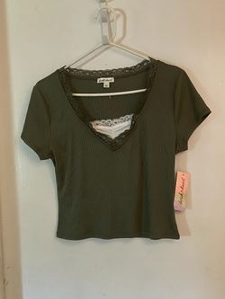 Green Coquette Top