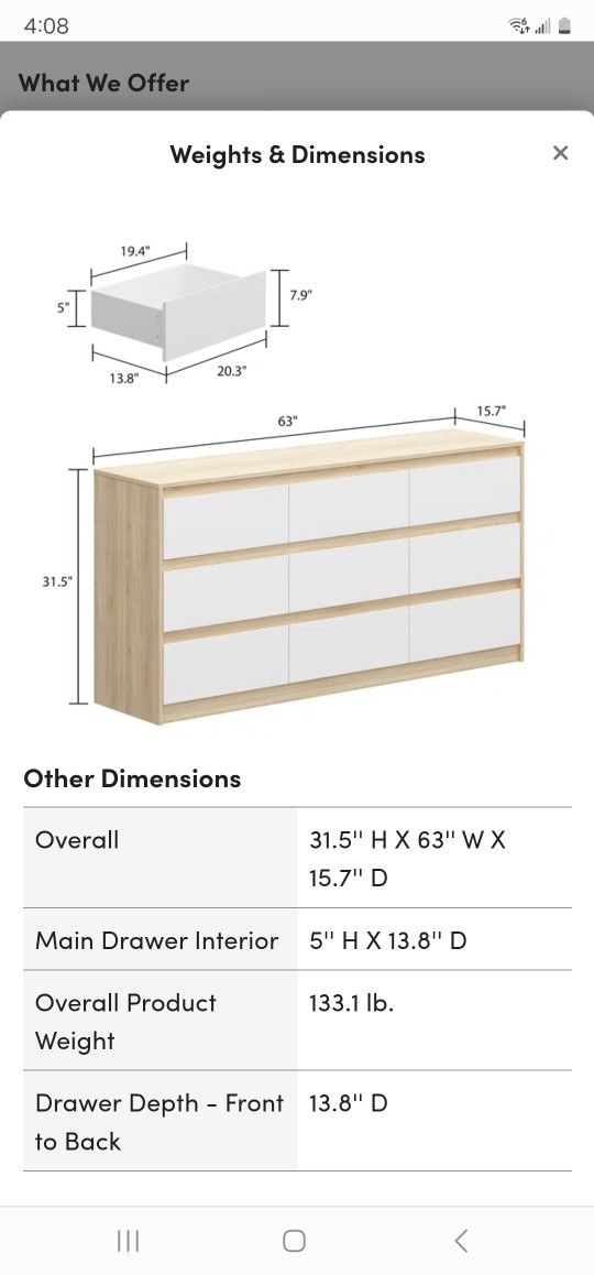 Brand New Wayfair Dresser