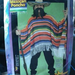 Zarape Poncho Costume One Size