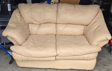Italian leather love seat