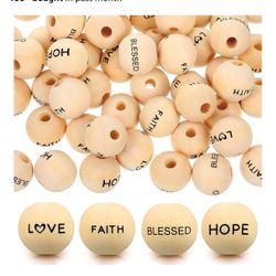 100pcs Inspiring Wooden Beads Set, New