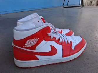 Nike Air Jordan 1 Mid Red White Sneakers