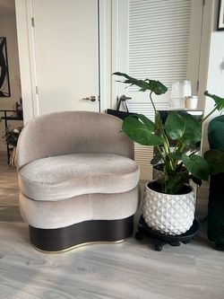 Modern Velvet Accent Chairs with Wood Base
