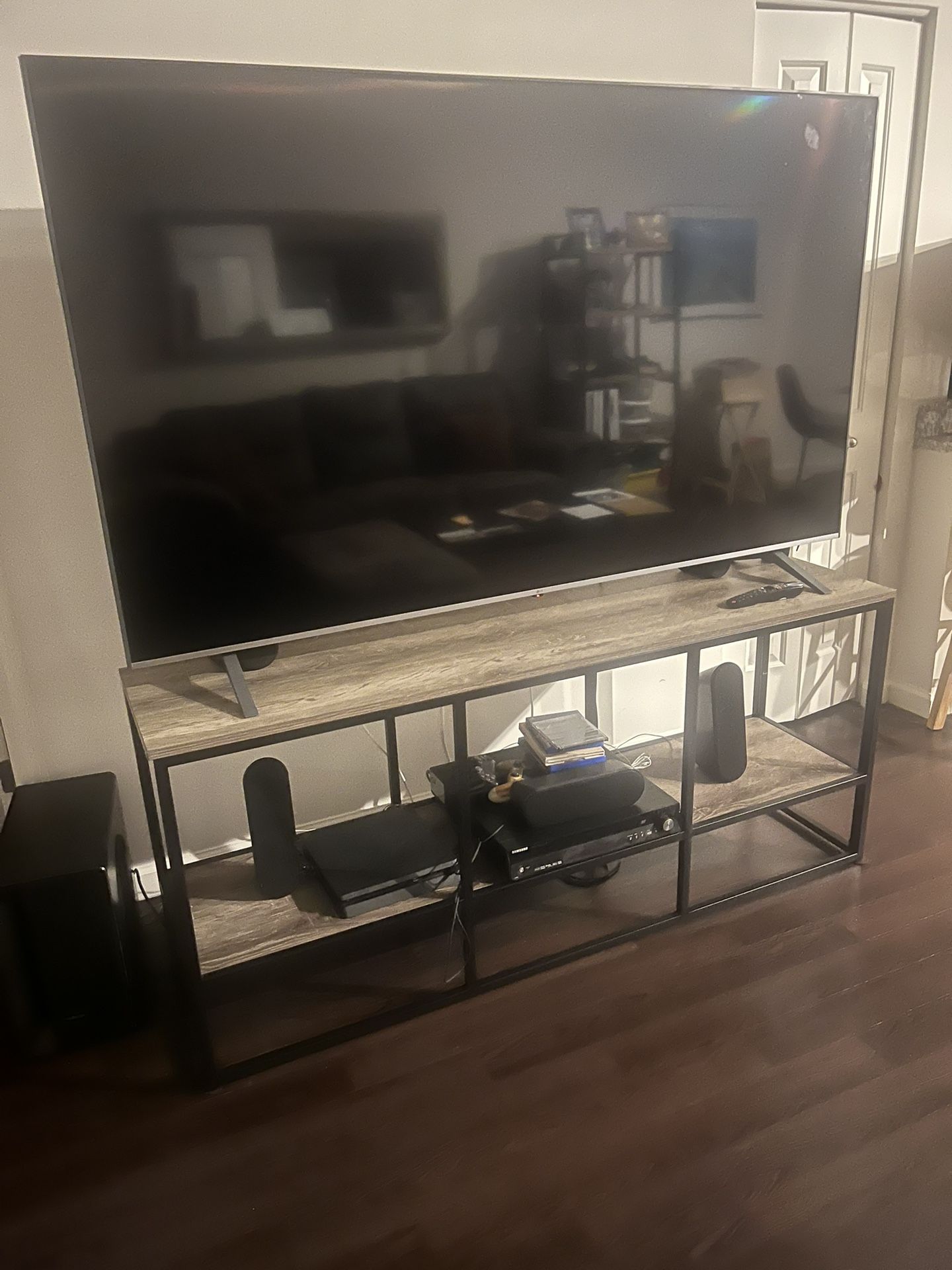 LG 75” 4K Smart TV + Ashley TV Stand + Samsung Receiver – Great Condition