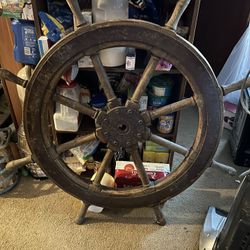 1800s Wood And Iron Ships Wheel 44” 