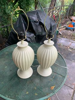 (2) Cream Lamps