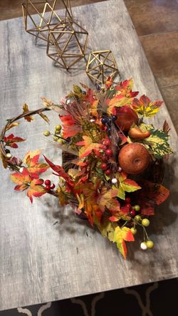 Lighted Fiber optic Harvest Basket Centerpiece Battery included