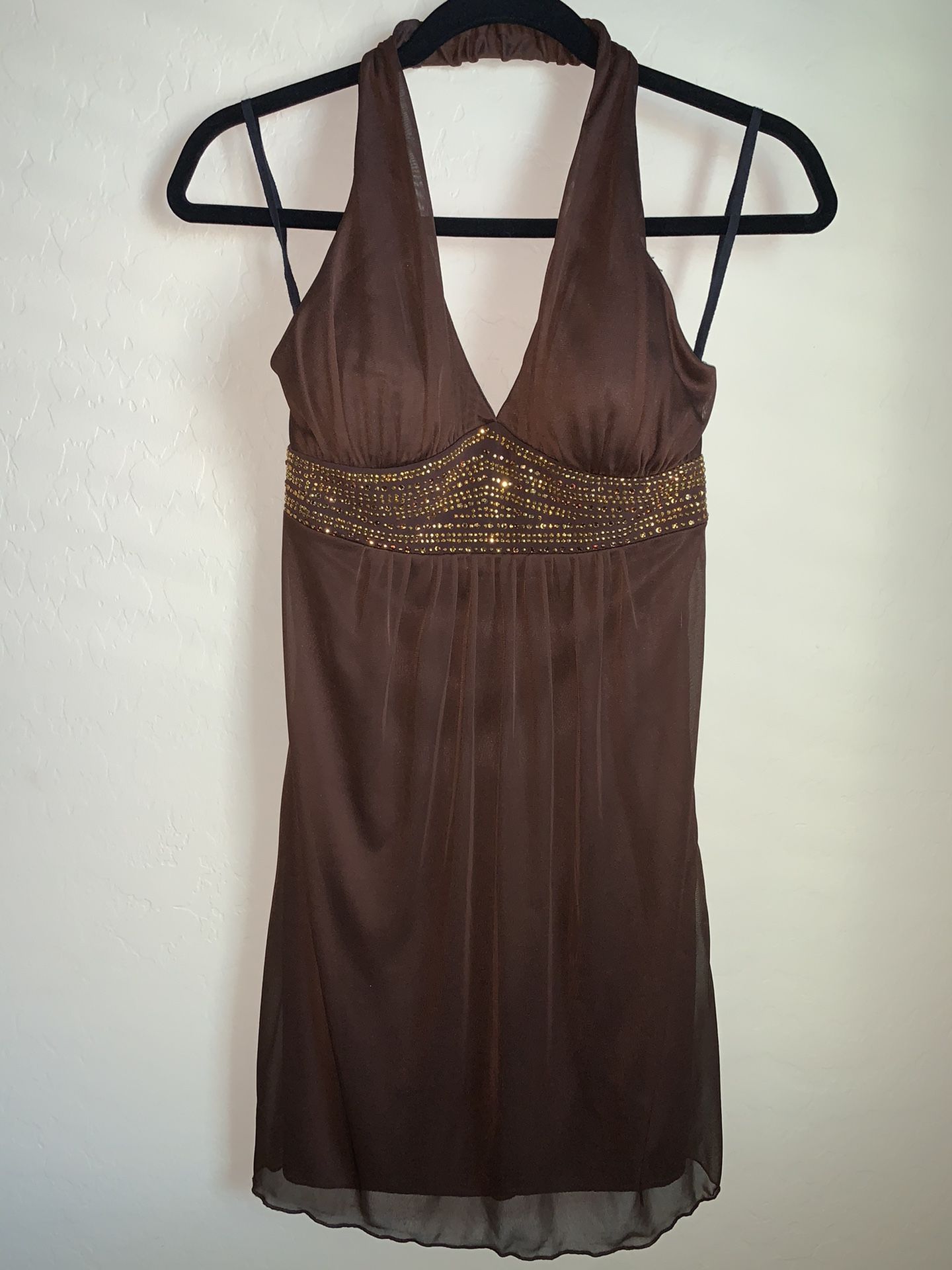 Brown/gold dress size small