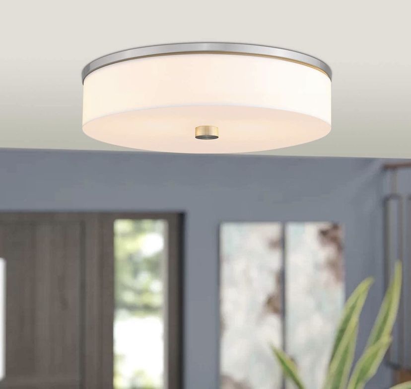 LMS 16-INCH BRUSHED NICKEL FLUSH MOUNT CEILING LIGHT -The Choice Of Elegant Lifestyle-
