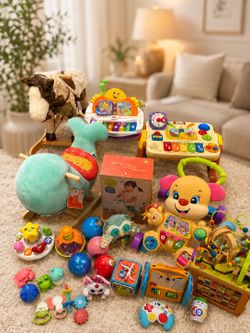 Infant to toddler toys. Walker, rocking toys, musical toy, teathing toys