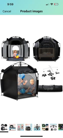 Tiny Trek Black Out Crib Tent