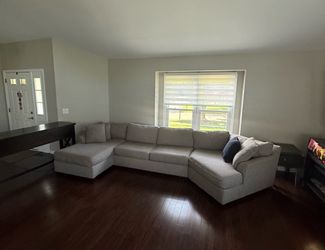 Beige sectional couch