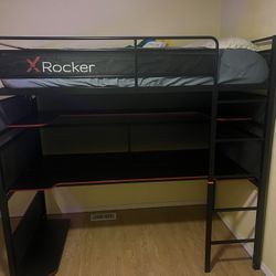 Captain Bed With Desk.  An Mattress 