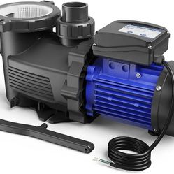 AQUASTRONG In/Above Ground Pool Pump, 1.5 HP with Timer, 220V, with High Flow, 9117GPH, Powerful Self Primming Swimming Pool Pumps with Filter Basket