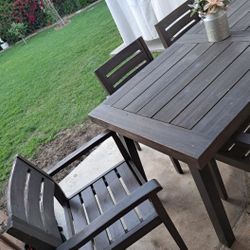 Wood Dining Patio Set 7pc/outdoor Furniture/outdoor Dining Set/Cash O