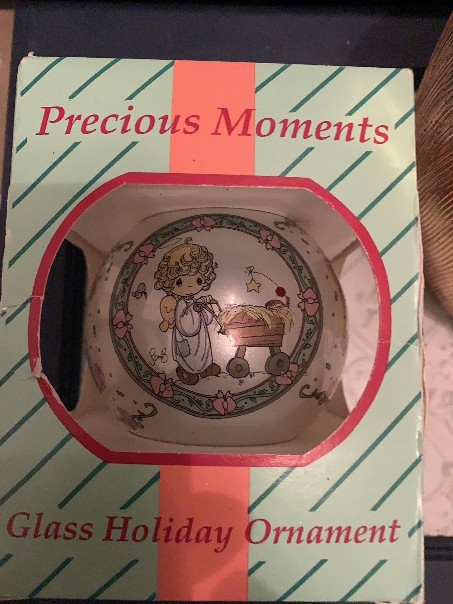 Precious Moments Glass Holiday Ornament