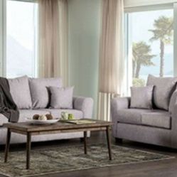 Brand New Grey Super Plush Sofa & Loveseat (Pillows Included)