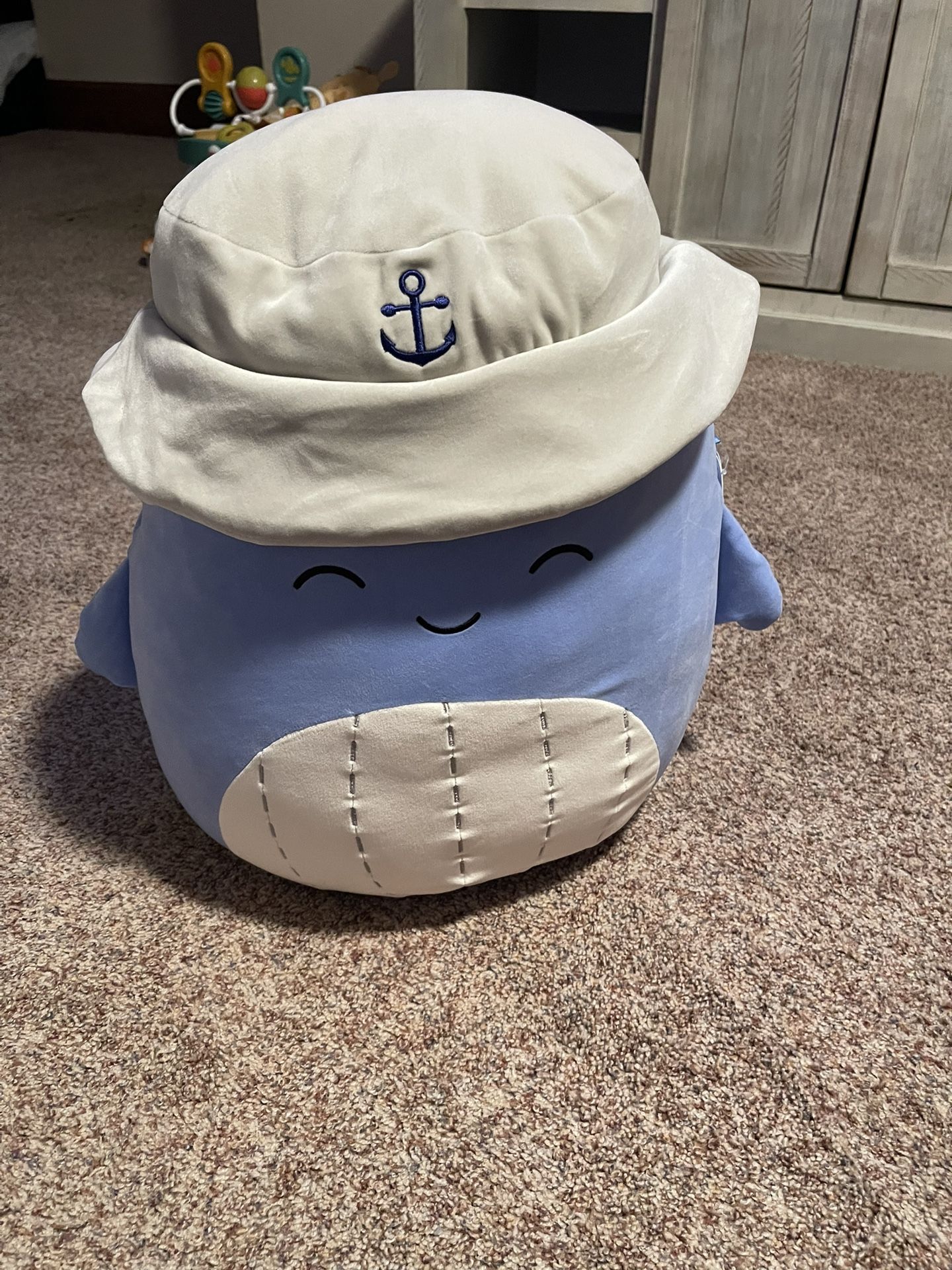 Squishmallow Samir Plush Toy with Sailor Hat