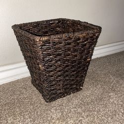 Brown Waste Basket/Trash Can 