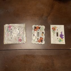 Vintage Porcelain Japanese Antique Kelvin Fine China Light Switch Covers