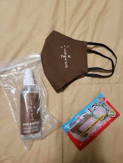 New Travis Scott Mask With Hand Sanitizer And Safety Touch Tool