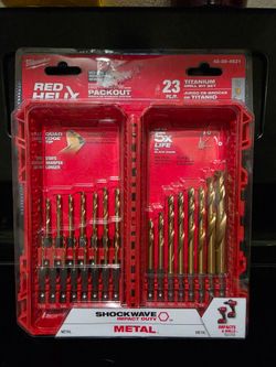 Milwaukee Titanium twist drill bit set 23 piece brand new factory sealed Hablo español