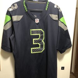 Seattle Seahawks Russell Wilson 3 jersey On Field home blue Nike  NFL  XL