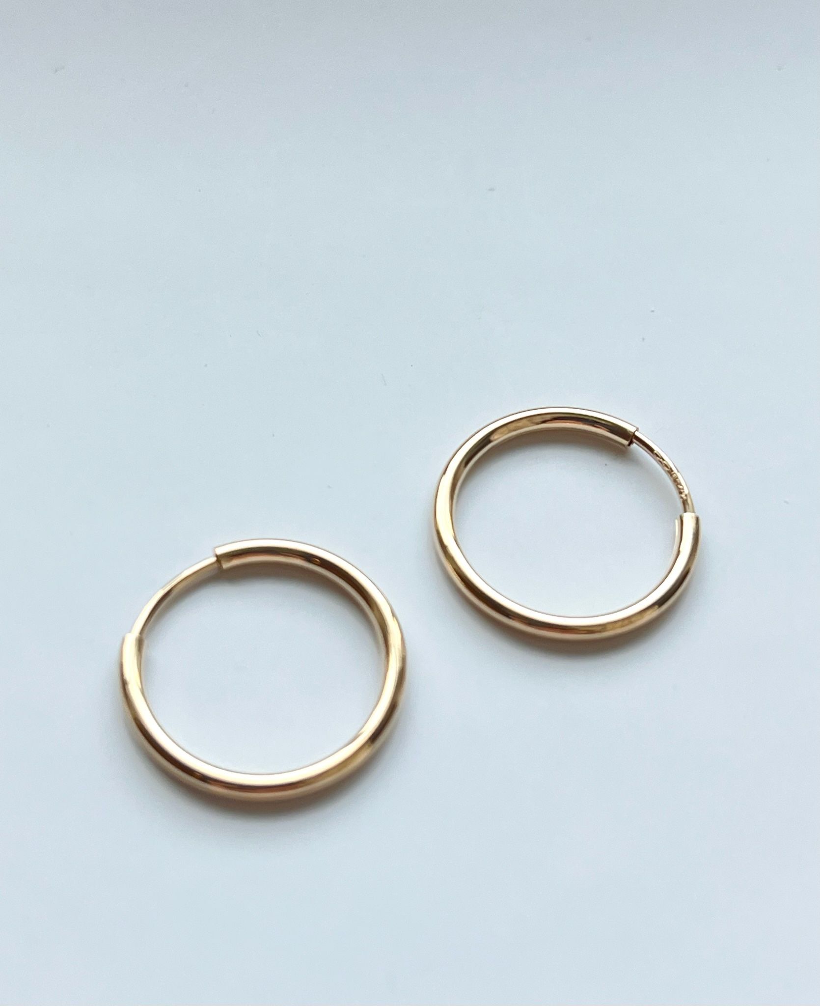 14K Gold Filled Vintage Loop Earrings Women Minimalist Hoop Earrings Jewelry