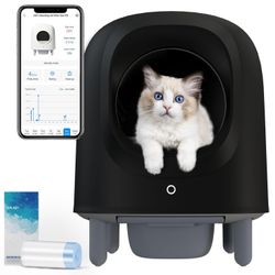 Petree Self-Cleaning Cat Litter Box with Wi-Fi Enabled, App Monitoring, Exceptional Safety – Elevate Your Cat's Hygiene, Automatic Cat Litter Box with