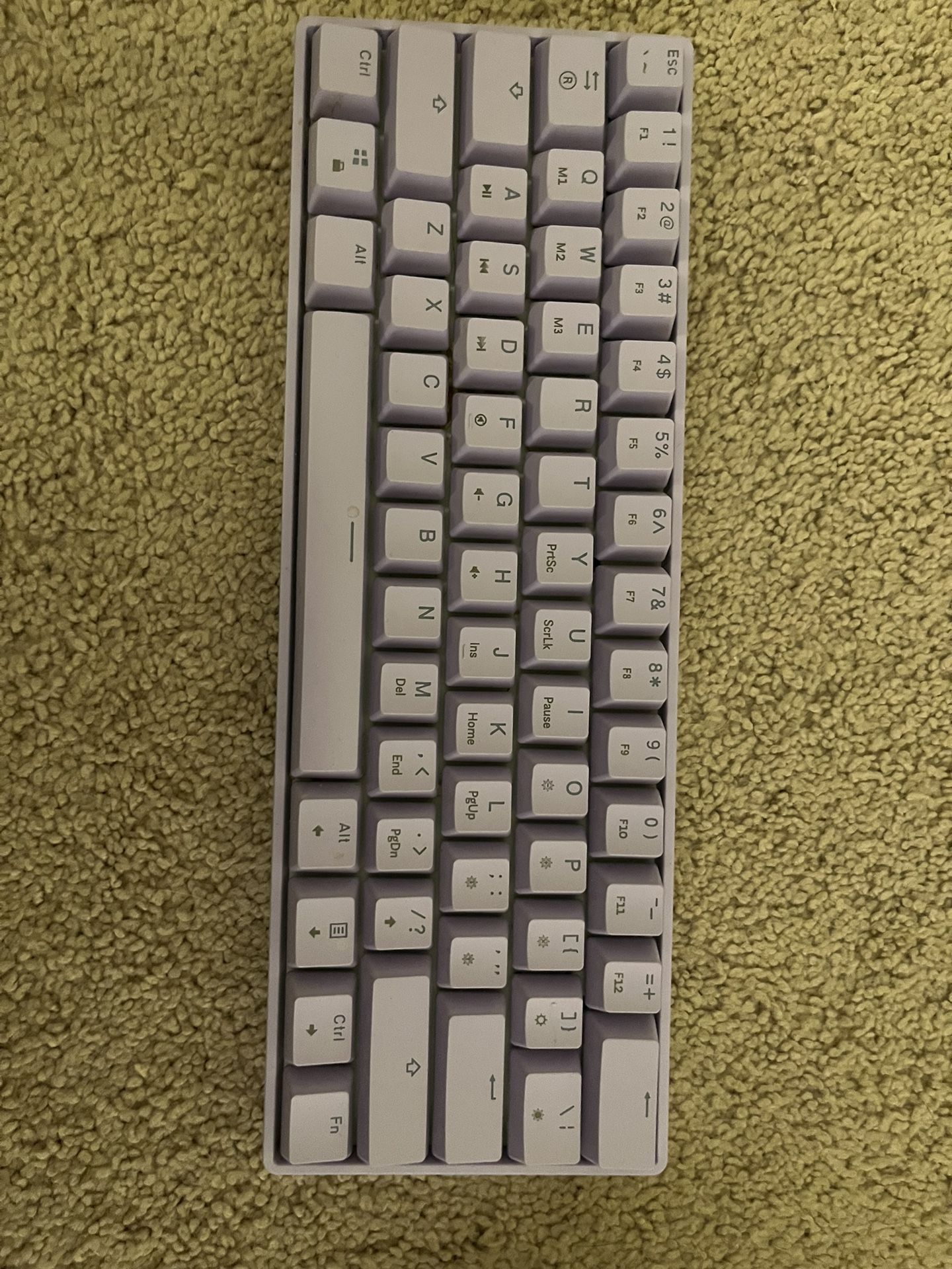 HK Gaming 61 keys RGB Gateron Optical Red Switches, Lavender