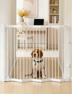 Retractable Gate, Metal Adjustable Dog/Baby Gate Expands To 45" Wide, 36" Tall