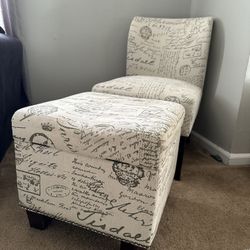 Accent Chair With Storage Ottoman