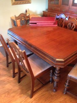 Wood Dining Table, Chairs