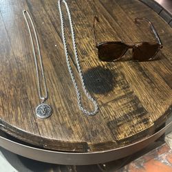 Accessory Bundle – 2 Stainless Chains + Sunglasses (All for One Price)